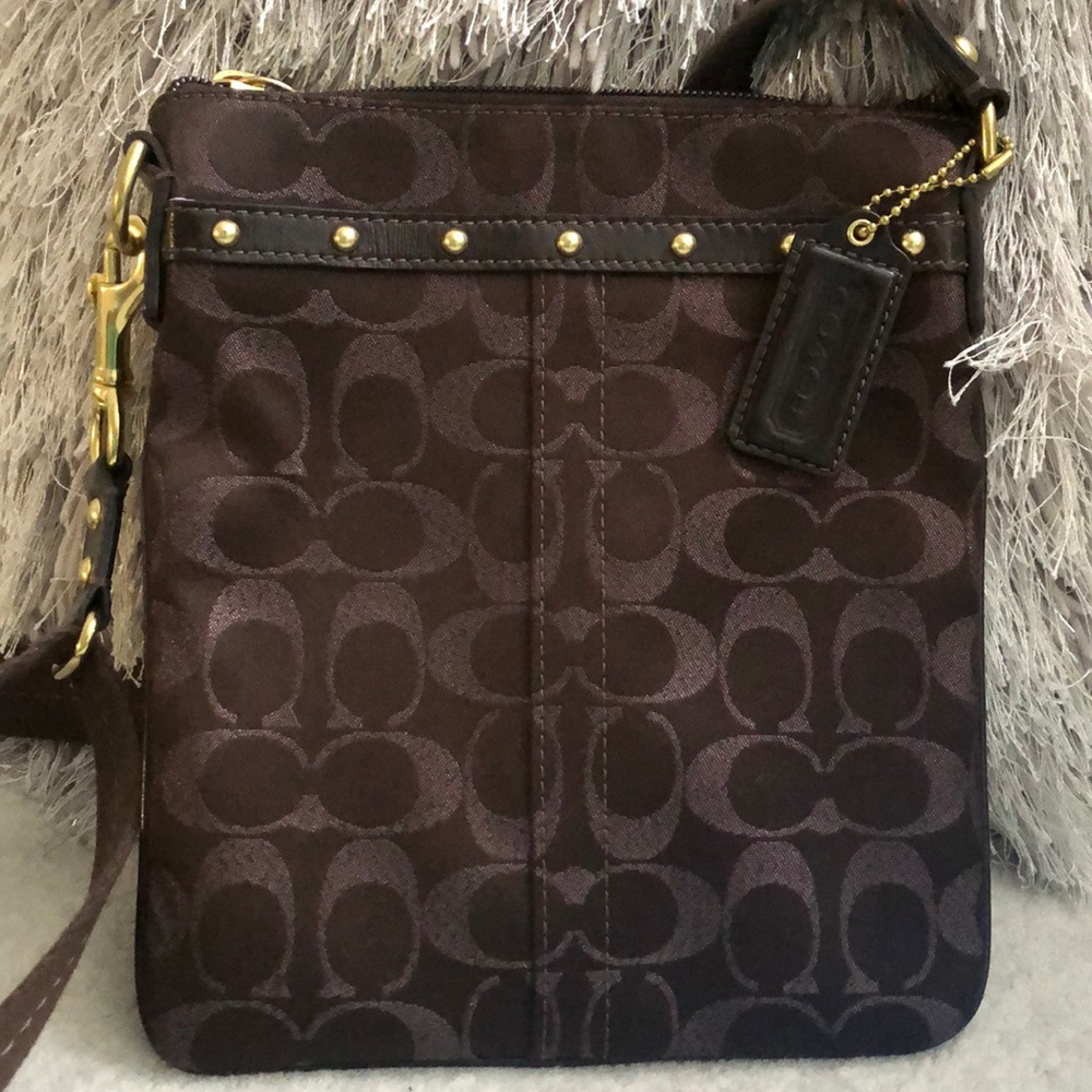 Coach brown cross body bag